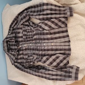 Coogi Black And Gray Sparkle Snap-Front Shirt Size M